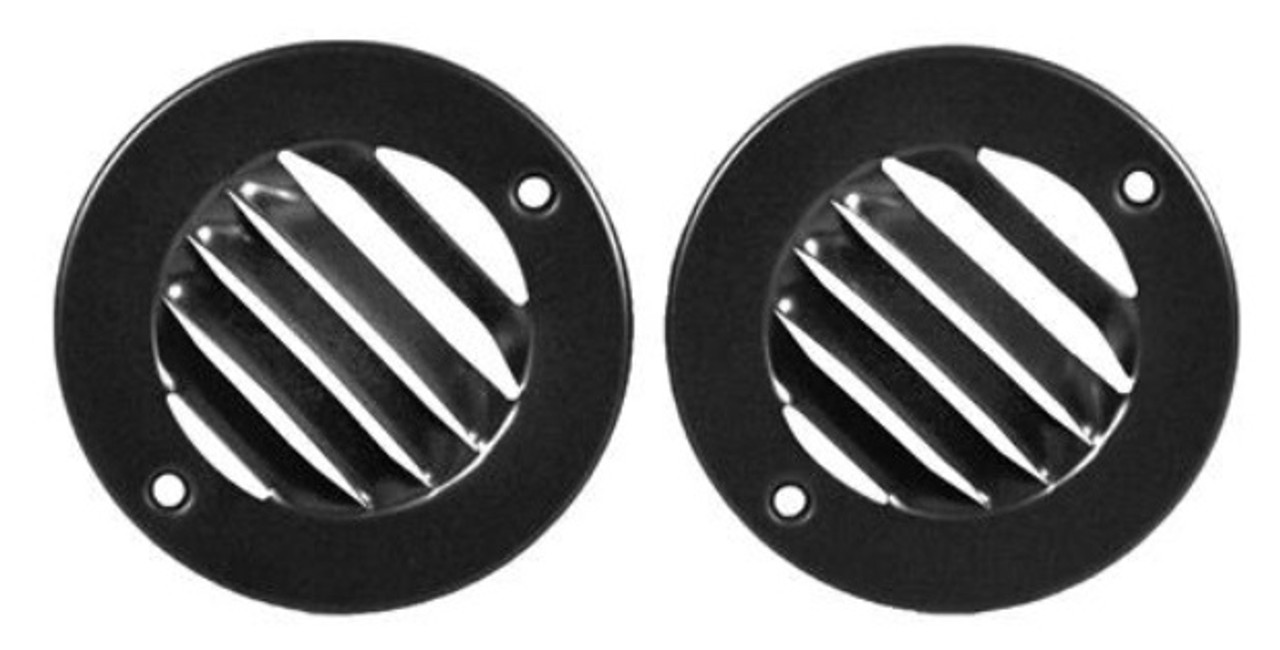 1961-66 Ford Truck Black Defrost Round Louver Vents, pr.