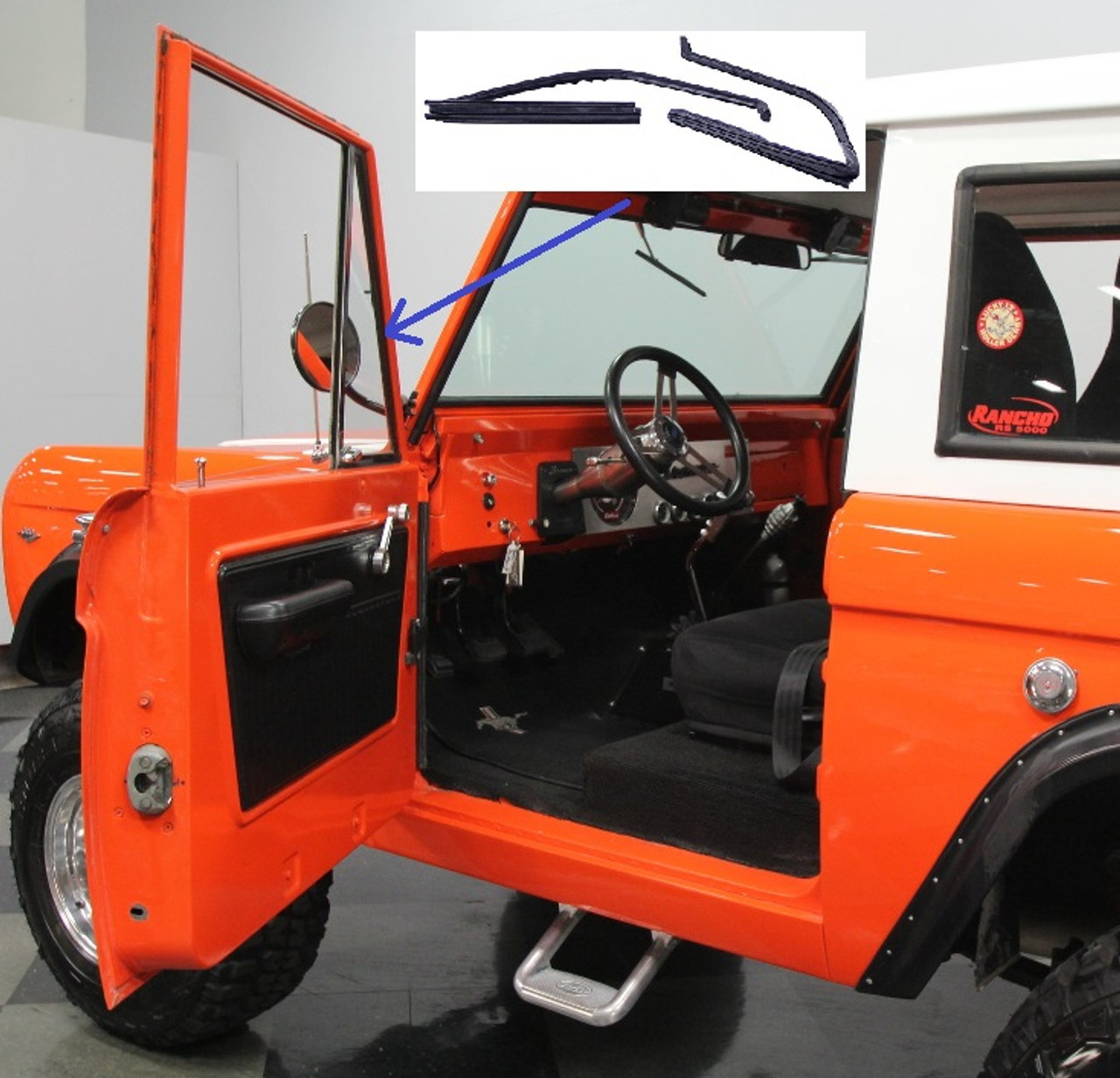 1966-77 Bronco Vent Window Seals, pr.