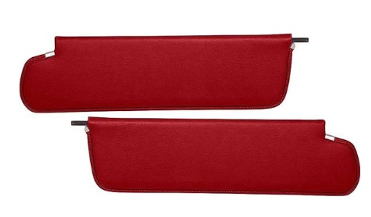 1967-72 Chevy, GMC Truck Maroon Sunvisor Pads w/ Rod, pr.