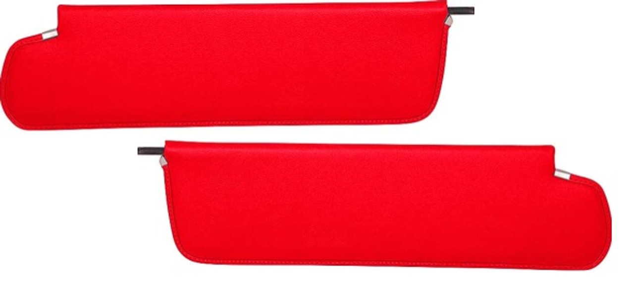 1967-72 Chevy/GMC Truck Red Sunvisor Pads w/ Rod, pr.