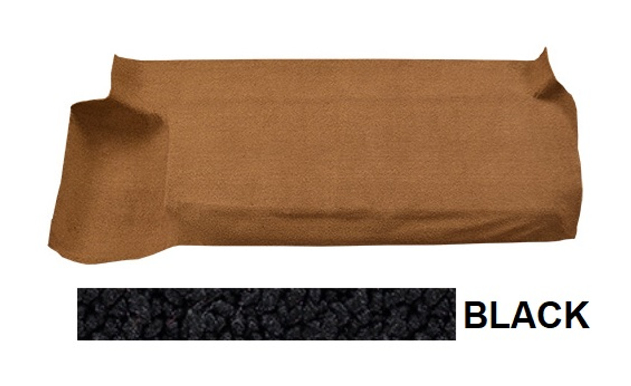 Gas Tank Carpet Cover. Black Loop, fits 1969-72 Chevy, GMC Truck with Bucket Seat.