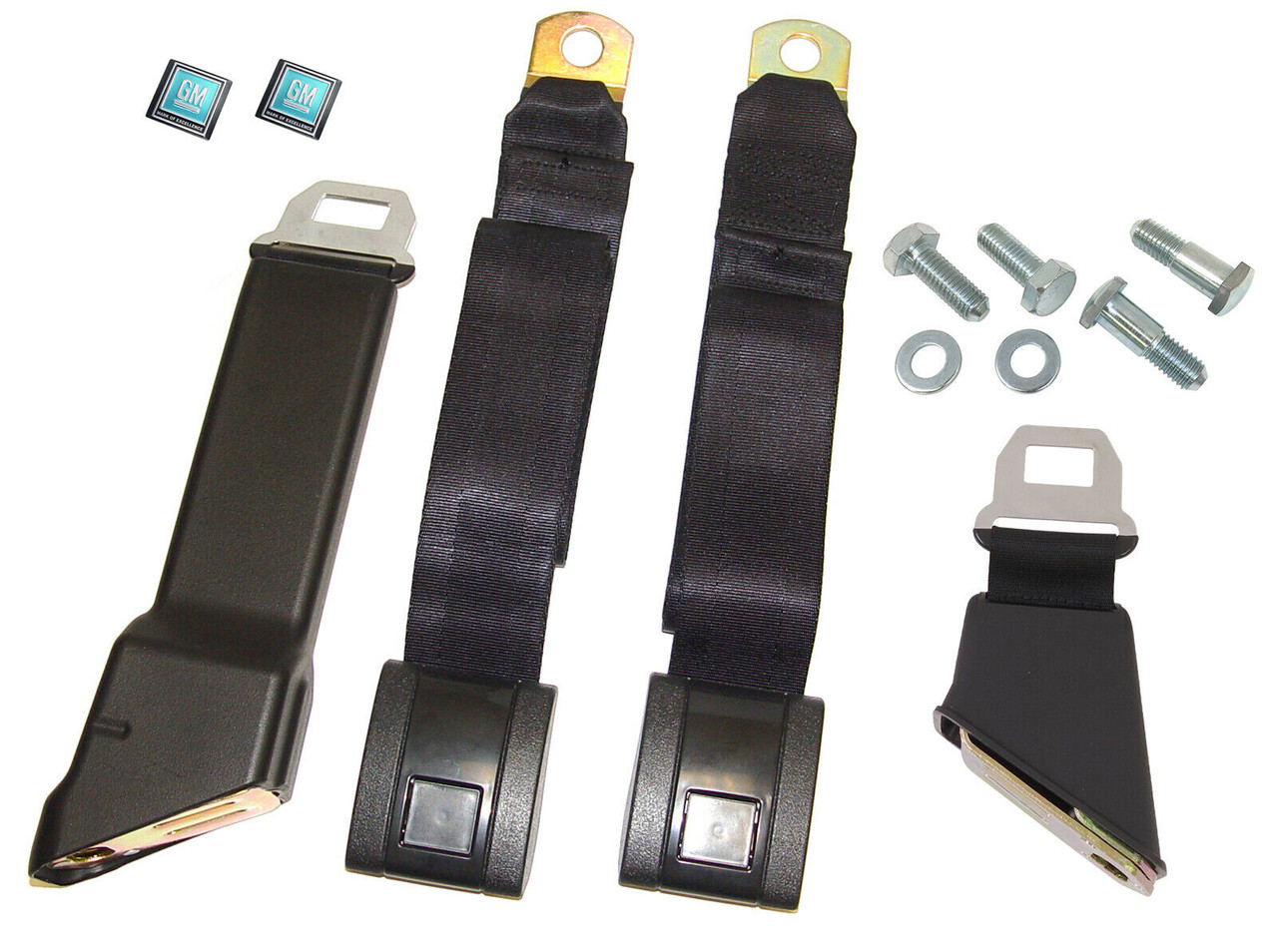 1969-72 Blazer Front Bucket Seat Belt Set, Original Style.