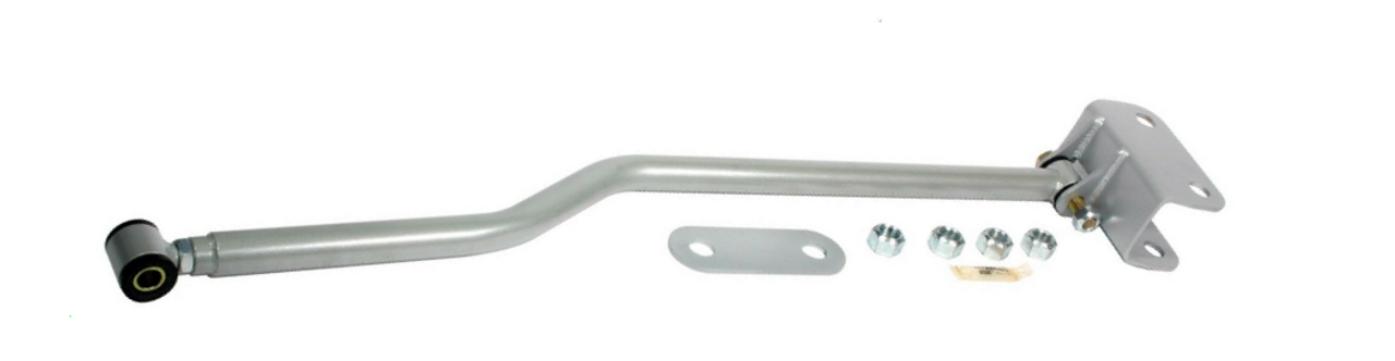 Silver Deluxe Trac Bar, Fits 1963-72 Chevy, GMC PIckup. Bent bar connects from the arm to the truck frame, allowing larger differential cover.