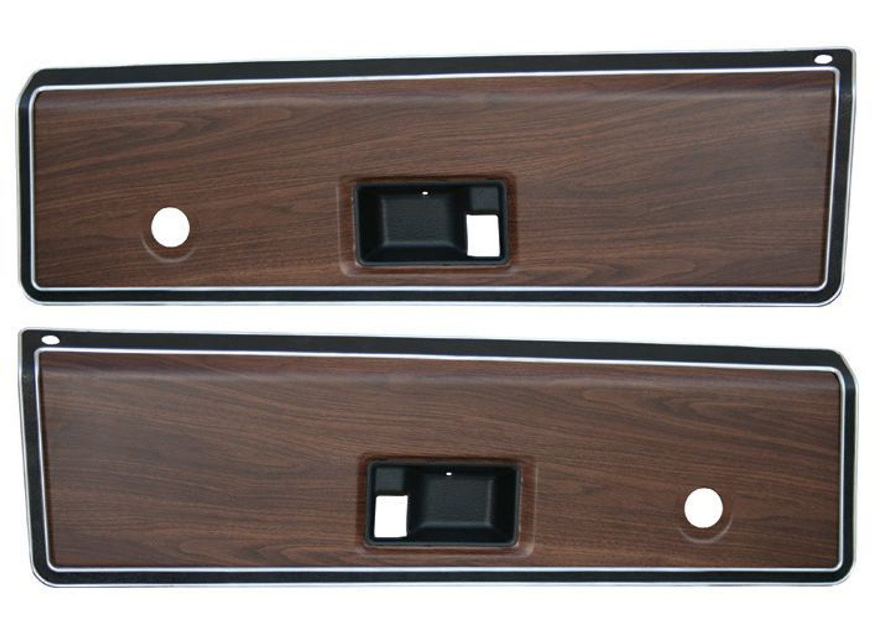 1973-76 Chevy, GMC Truck Door Panel Lrg Trim Set, Wood Finish