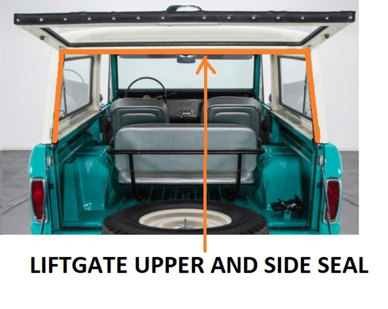 1966-68 Bronco Liftgate Upper and Side Seal, ea.