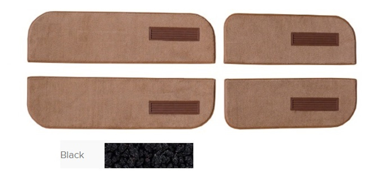 1973 Suburban Black Front and Rear Door Panel Carpet Set