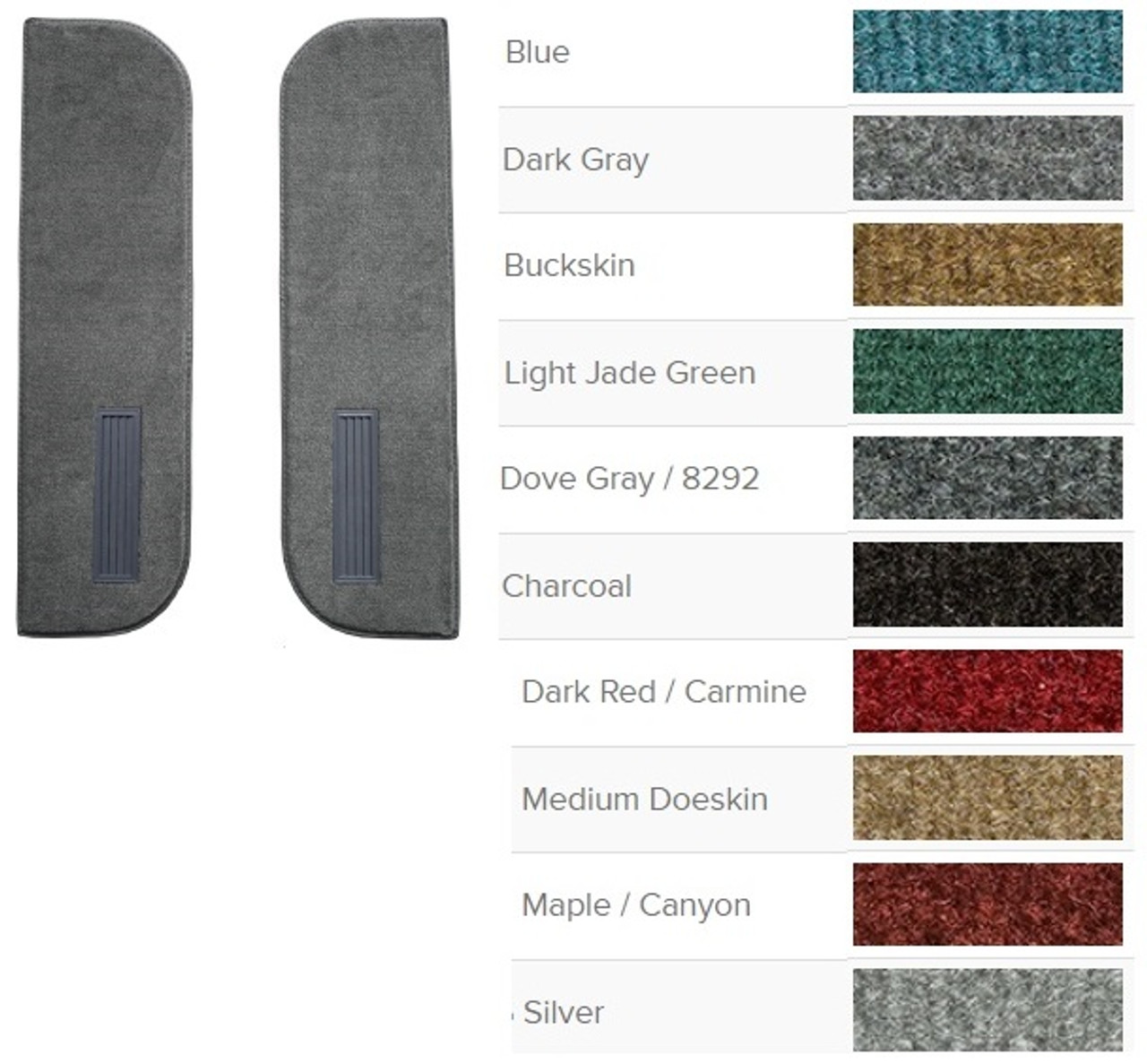1974 Chevy, GMC Truck Cutpile Door Panel Carpets - Special Order Colors