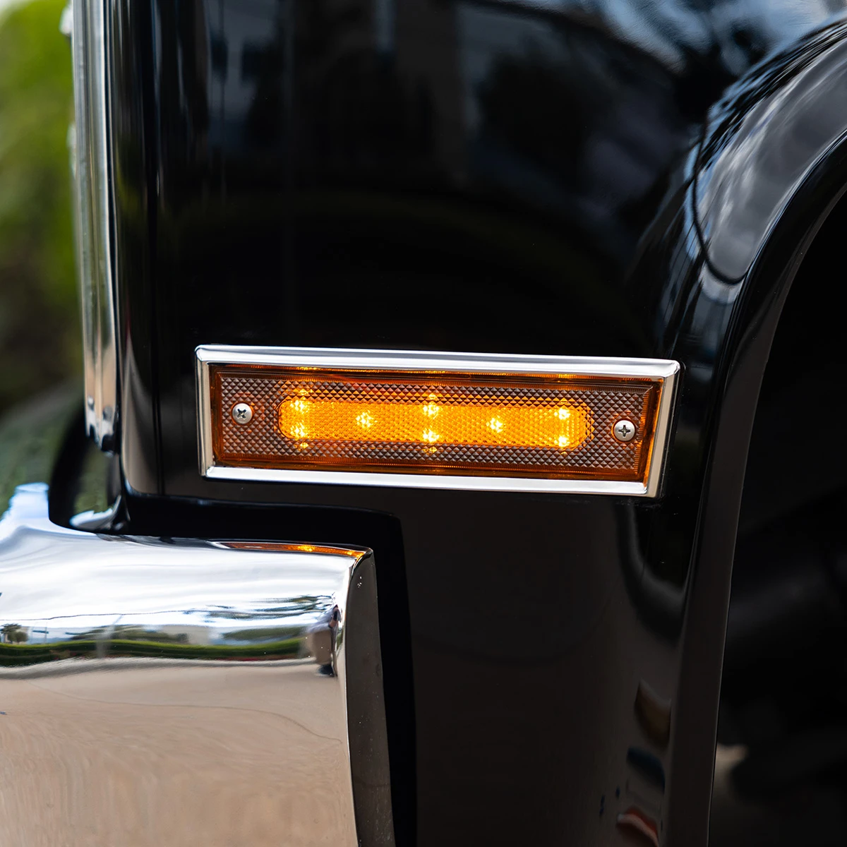 1981-87 Chevy / GMC Truck & 1981-91 Blazer / Suburban, 8 Amber LED Dual Function Side Marker With SS Trim - LH
