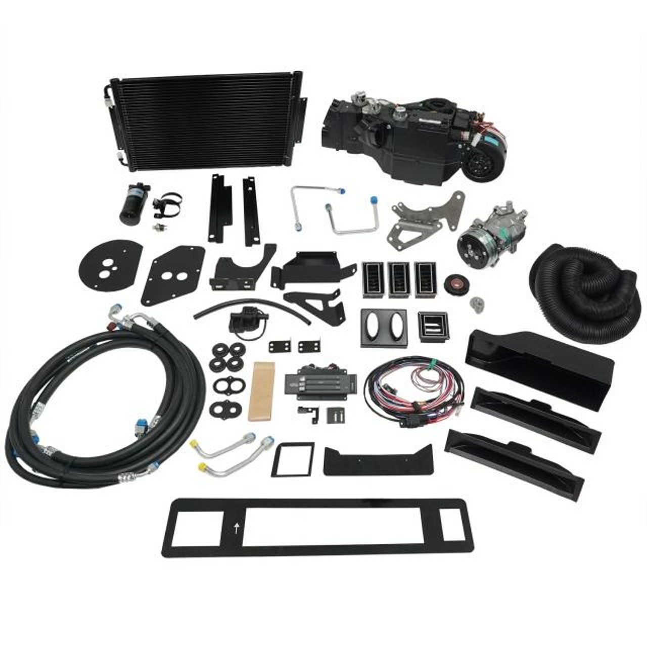 1978-79 Bronco without Factory Air V8 Gen 5 SureFit Kit. Includes  Evaporator Kits, Condenser Kits, Control Panel Kits and Hose Kits.