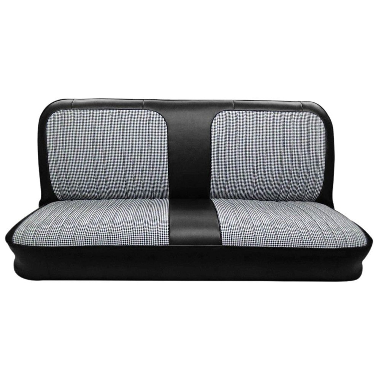 1967-72 Chevy, GMC Truck Houndstooth Bench Seat Cover for Original Bench Seats - Black & White