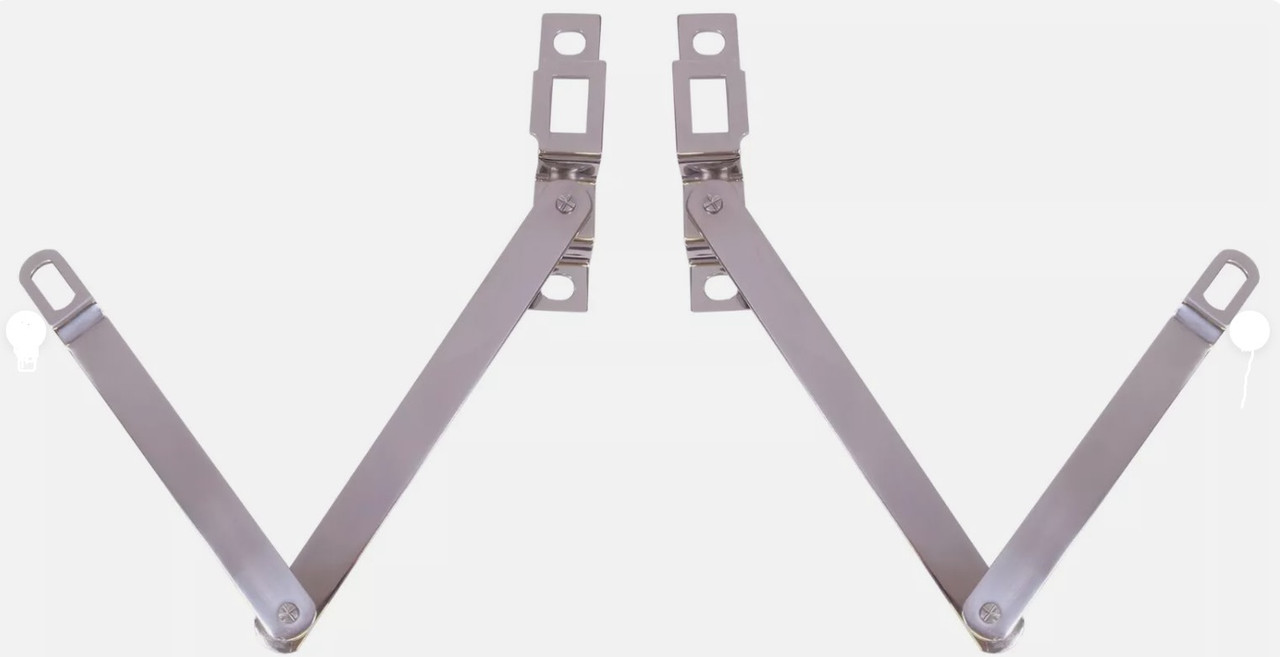 1967-72 Chevy Truck Fleetside Tailgate Support Hinges Stainless Steel , pr. (Also Blazer, Jimmy)