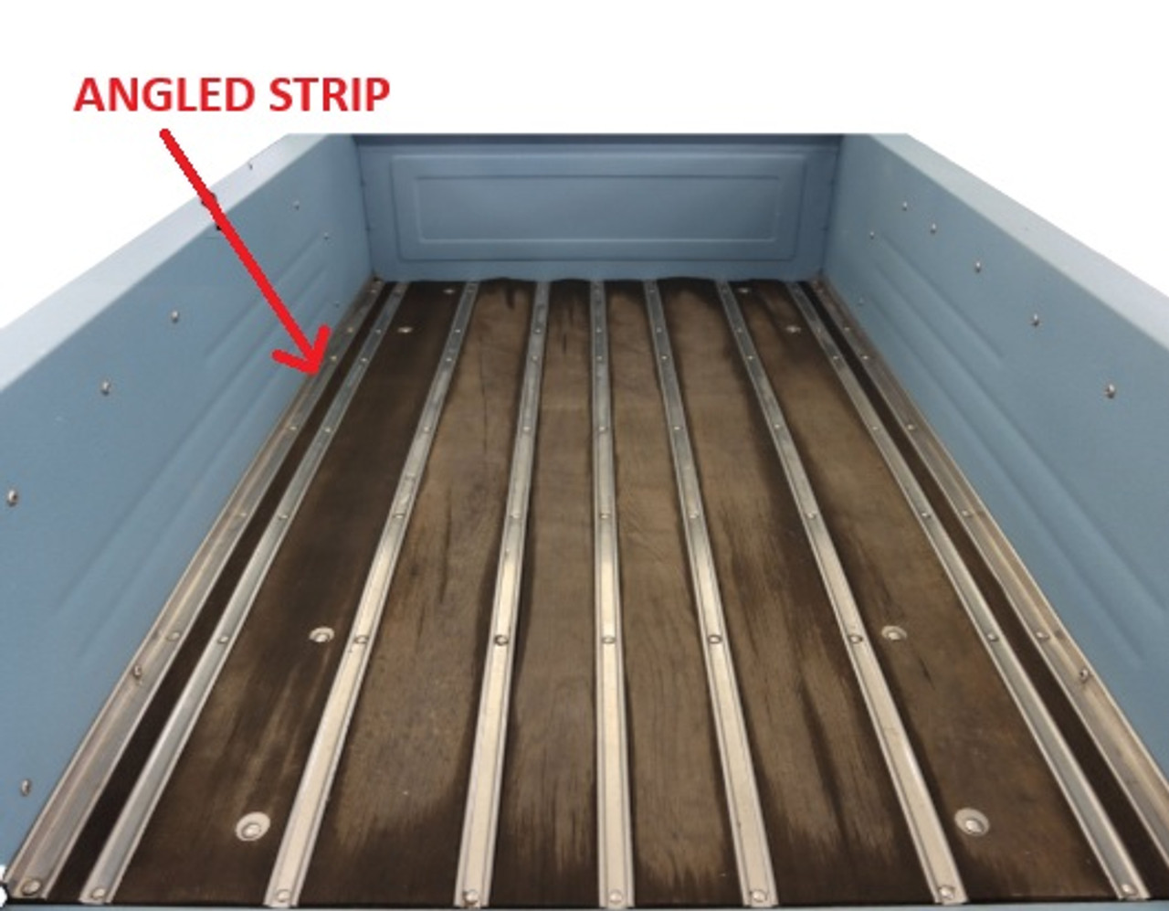 1967-72 Chevy, GMC Truck Longbed Stepside Polished Stainless Angled Strips, pr.