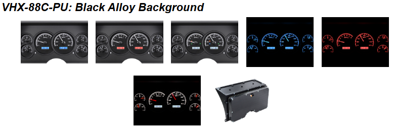 1988-94 Chevy / GMC Truck / SUV, Dakota Digital VHX Instruments - Black Face