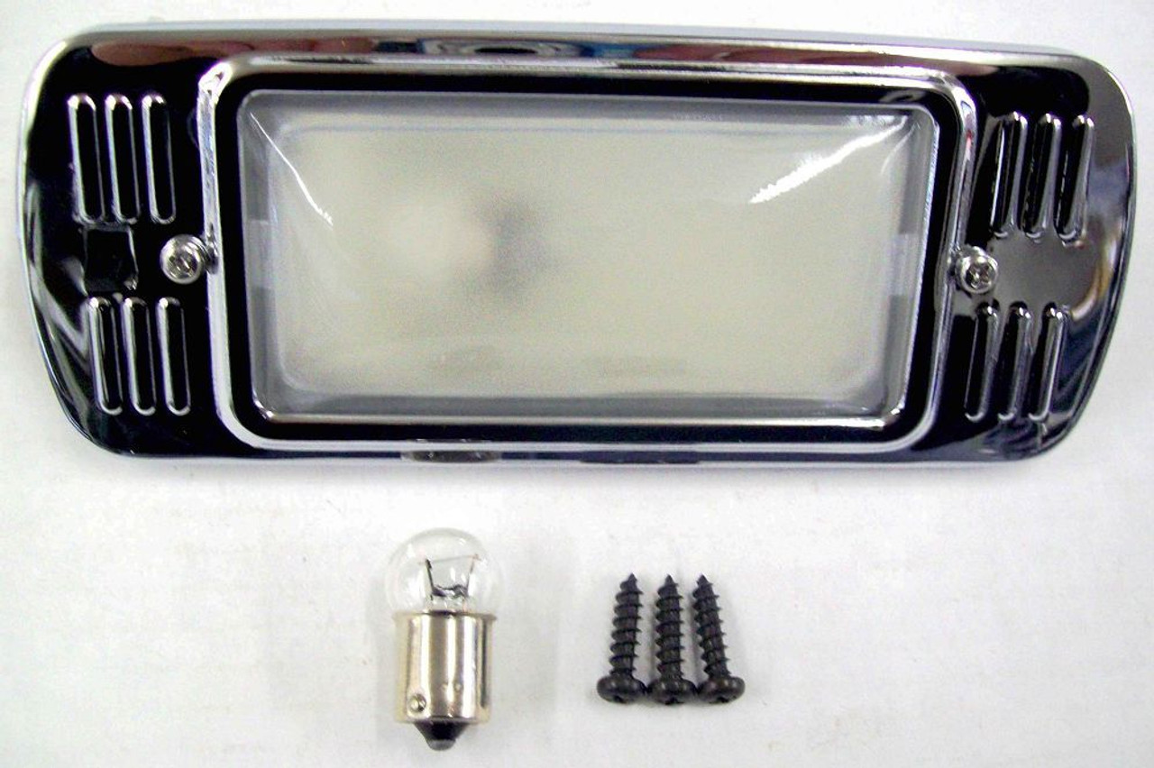 1947-55 1st Ser. Chevy/GMC Truck Dome Lamp Assy, (w/chrome base, includes: 6V & 12 V bulbs) Kit.