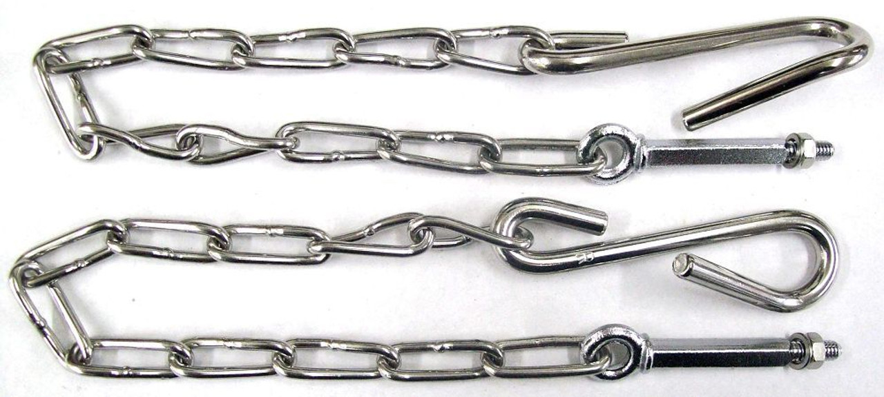 1954-87 Chevy/GMC Truck Tailgate Chains (Polished Stainless Steel)(Stepside with hardware). pr.