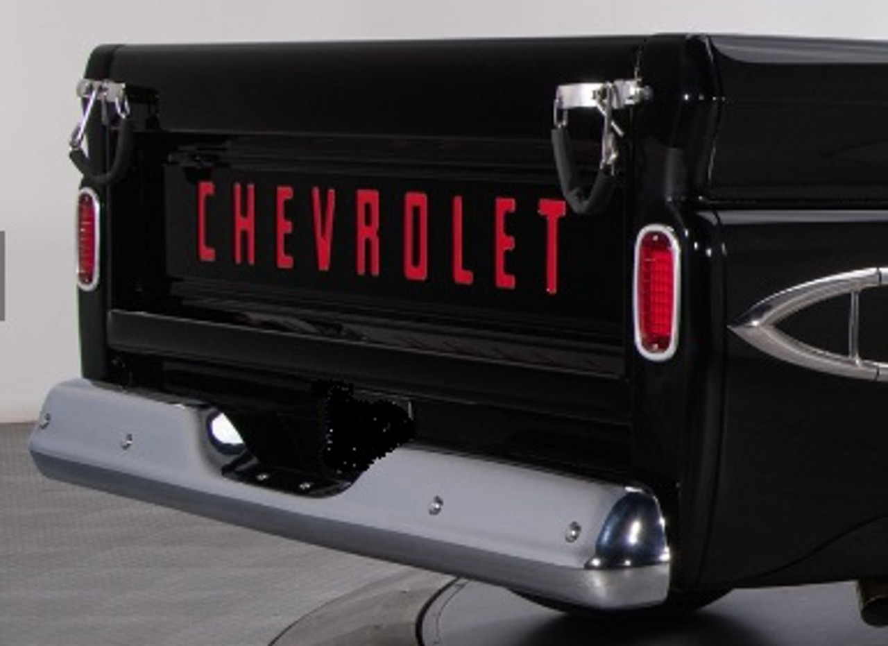 1960-62 Chevy Truck Rear Bumper Fleetside, ea. (chrome)(with license plate hole)