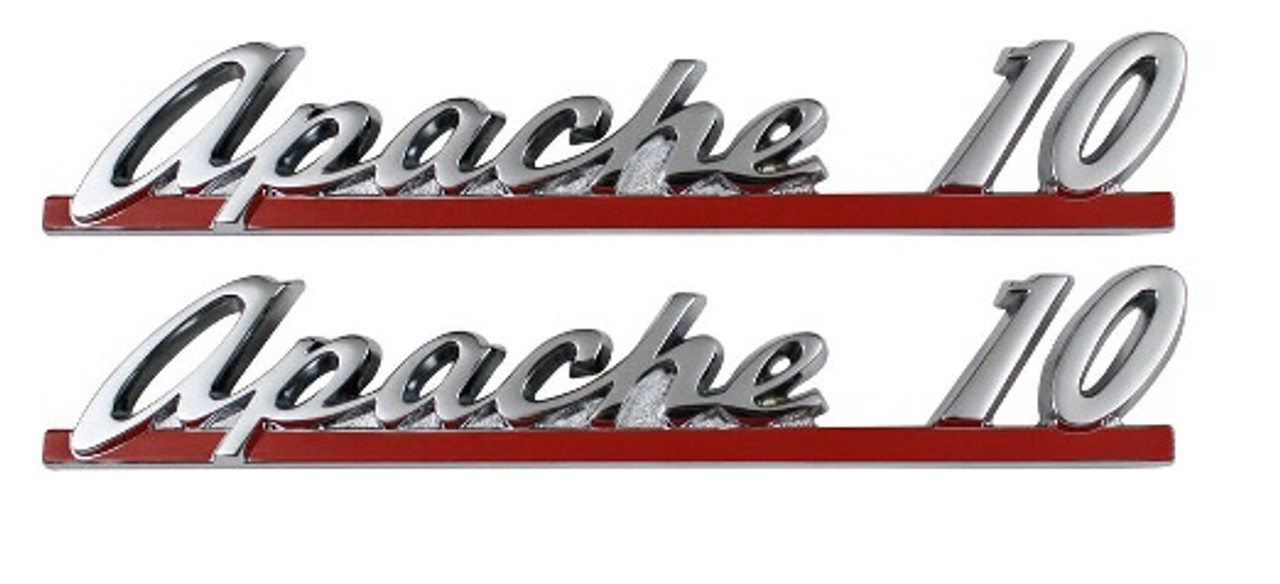 1961 Chevy Truck Fender Side Embelms "Apache 10", pr.