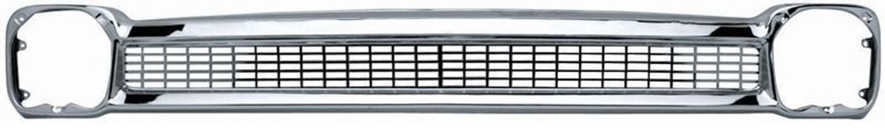 Chrome Grille Without Chevrolet Stamp. No Headlamp Buckets. Fits 1964-66 Chevy Pickup, ea.