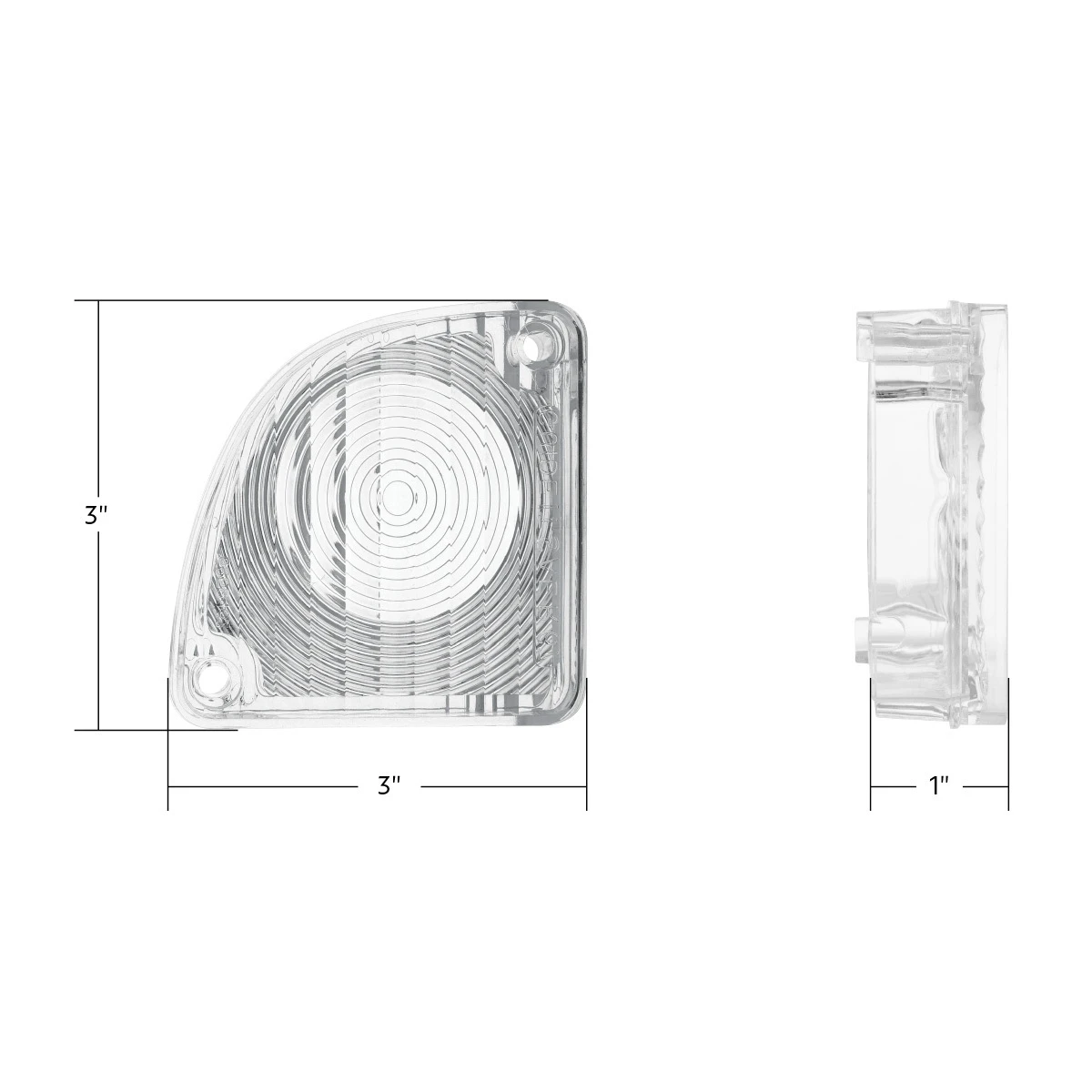 1967-72 Chevy Truck, Bullseye Style Backup Light Lens (Fleet side / Widebed) - LH
