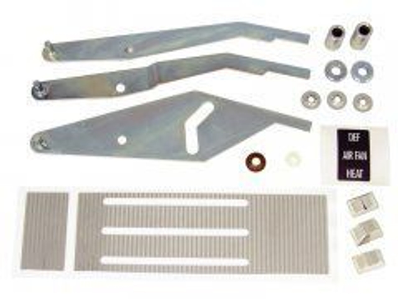 1967-72 CHEVY/GMC PICKUP HEATER CONTROL REBUILD KIT (WITH STAMPED STEEL LEVERS, CHROME FACE, AND CHROME KNOBS) SET