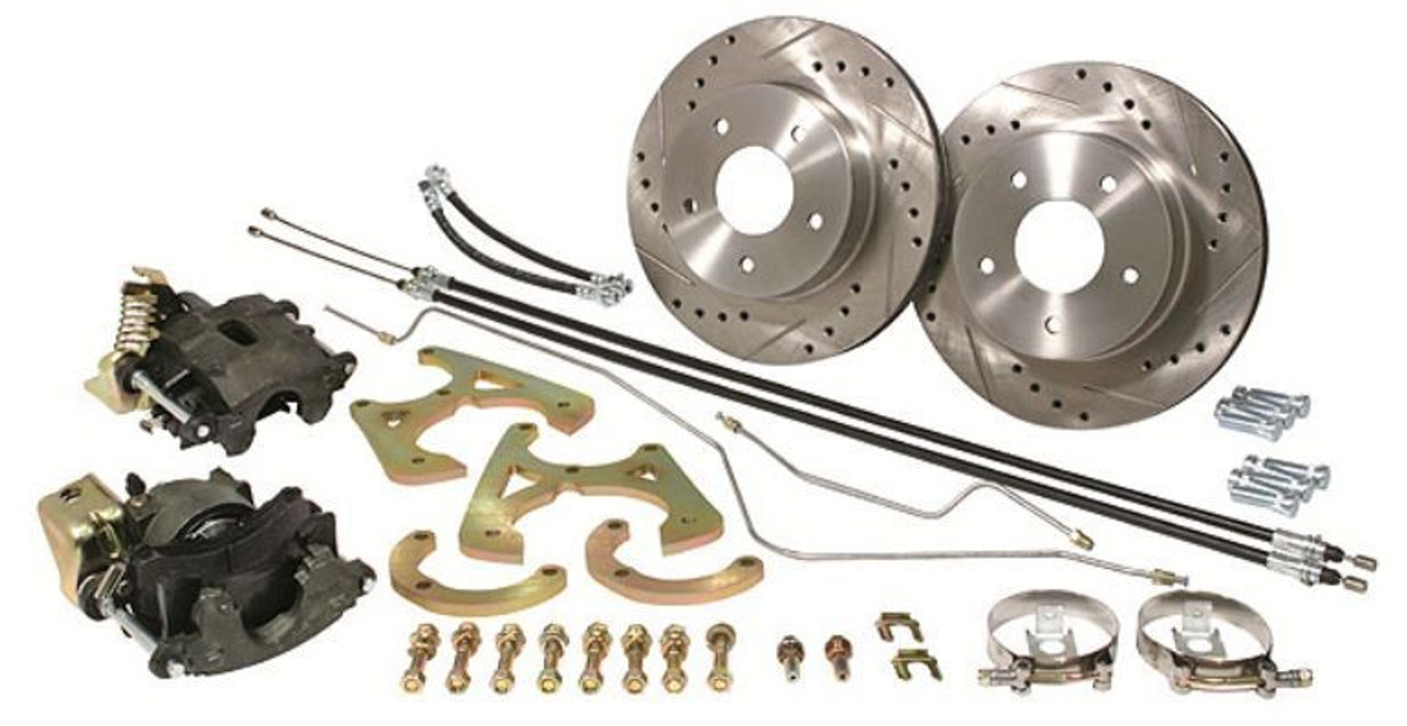 1967-70 Rear Disc Brake Kit 6-Lug w/ E-brake Kit. (Upgrad Drilled/Slotted Rotors is available, additional charge)
