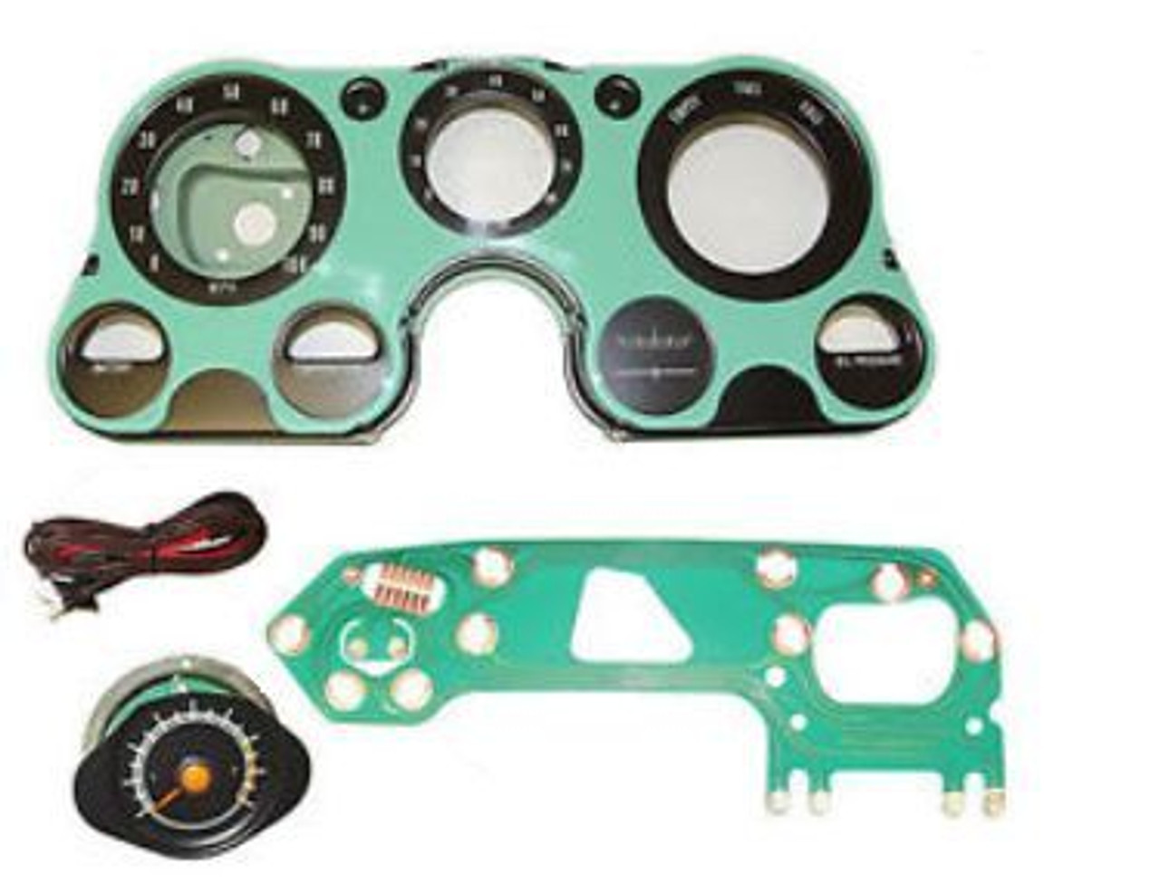 1967-72 Chevy/GMC Truck Tachometer Conversion Kit. (w/custom 8000 RPM tachometer)(includes 8000 RPM tachometer, printed circuit, instrument lens, front and back gauge housings, and tach wiring harness)