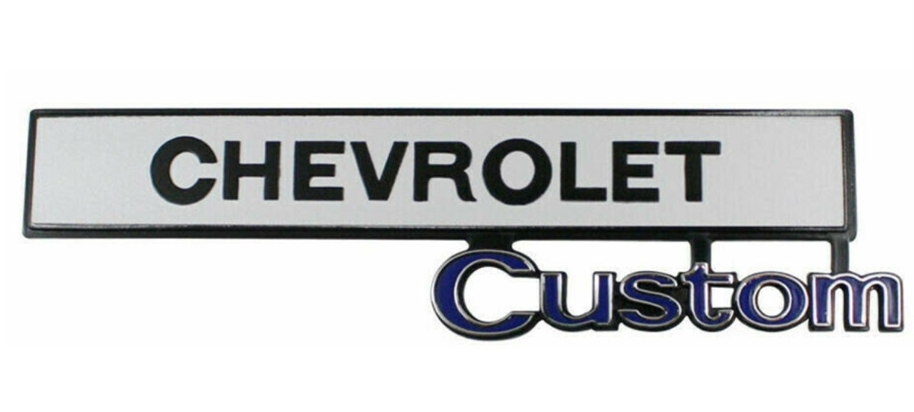 1969-72 Chevy Truck Glove Box Door Emblem "Custom" ea.