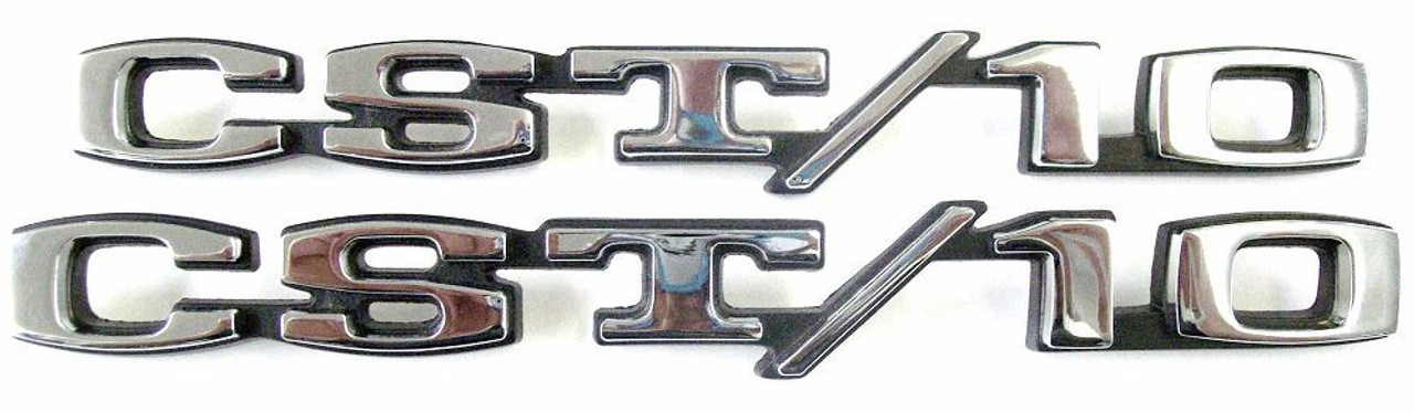 1969-72 Chevy Truck Fender Side Emblem "CST/10" with fasteners, pr.