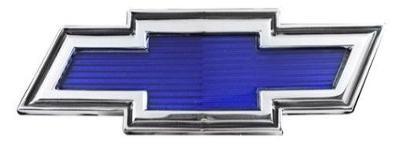 1969-70 Chevrolet Truck Front Hood Emblem (bowtie chrome with blue insert, includes fasteners) ea.