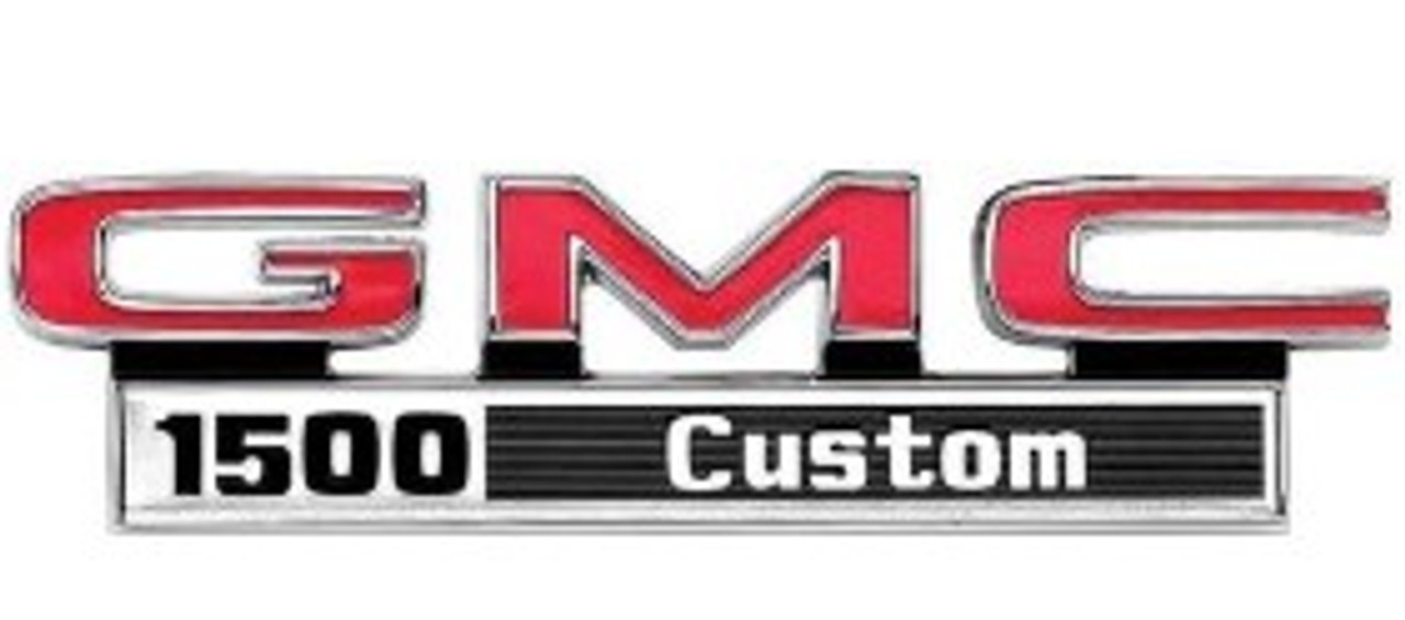1971-72 GMC Truck Fender Side Emblem "GMC 1500 Super Custom", pr.