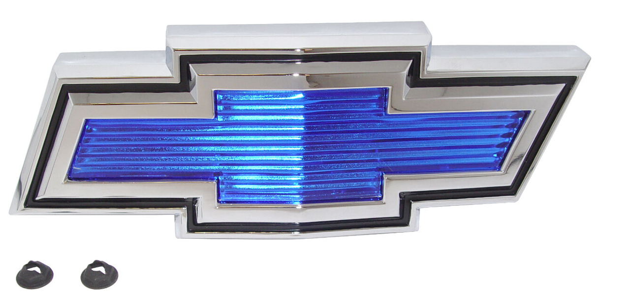 1971-72 Chevy/GMC Truck Grille Emblem, ea. (w/fasteners)(chrome with blue bowtie)