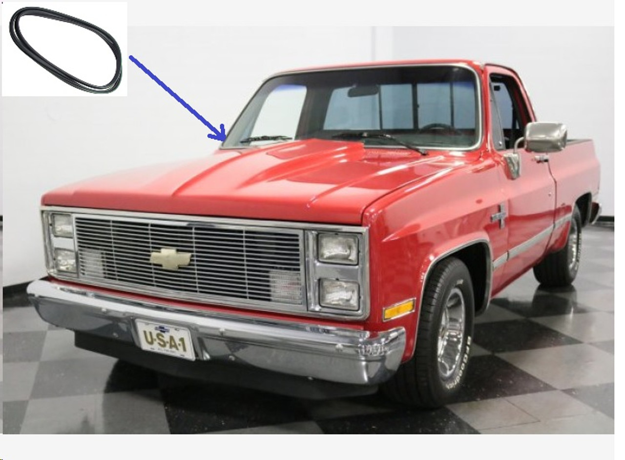 1973-87 Chevy/GMC Truck & 1973-91 Blazer/Jimmy/Sub. Windshield Seal (with strip, accept trim) ea.