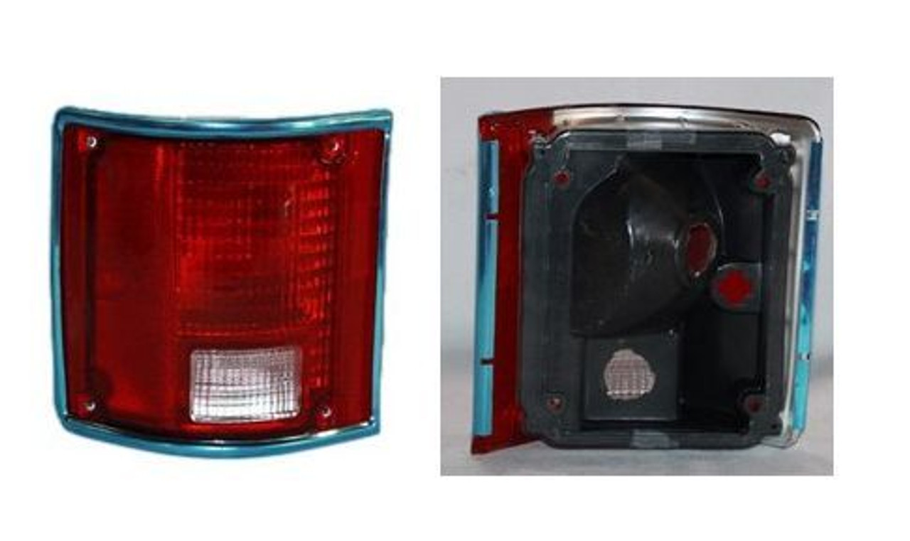 1973-87 Chevy Truck Tail Light Lens and Housing LH, ea. (Deluxe with Trim)(Fleetside)