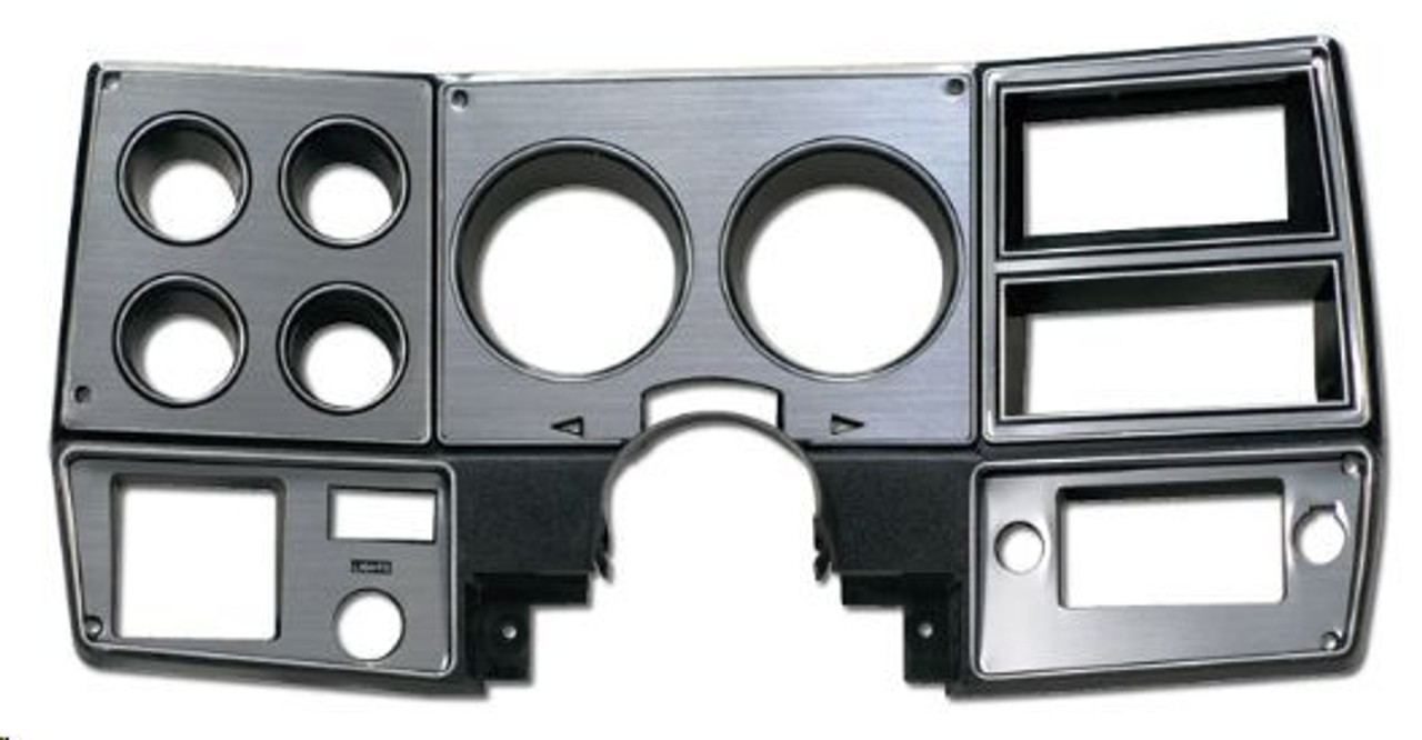 1978-80 Chevy/GMC Truck Dash Bezel with AC, Black with Brushed Aluminum, ea.