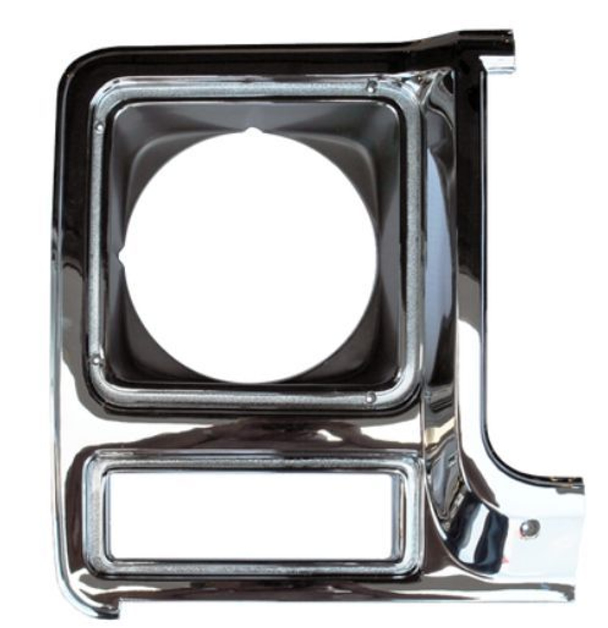 1979-80 Chevy Truck Headlamp Bezel, Round RH (chrm/dark.argent) ea.