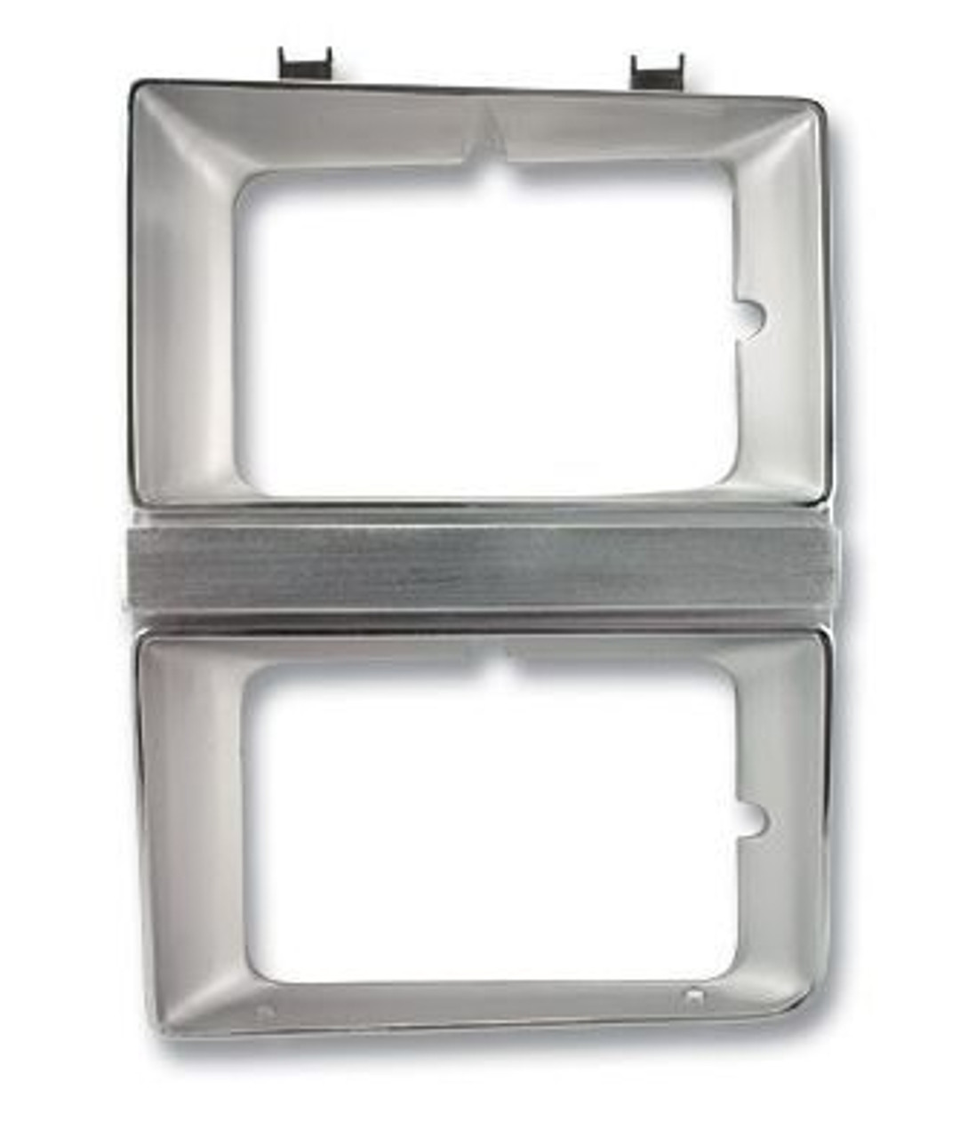 Chrome and Argent Silver Headlamp Bezel, LH. Fits 1981-82 Chevy Truck w/ Dual Headlights.