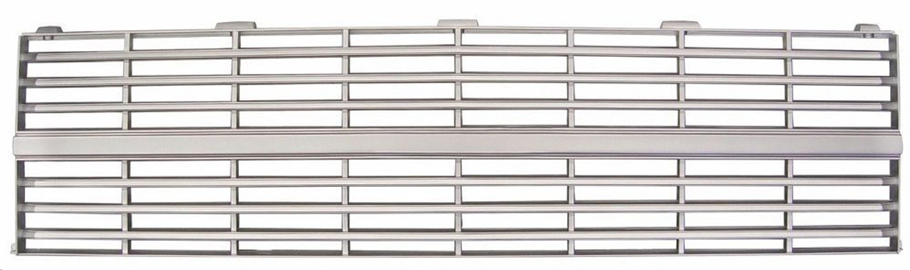 Silver Grille without Bowtie Insert Area, Single Headlamp System, Fits 1983-84 Chevy PU, Blazer, Suburban