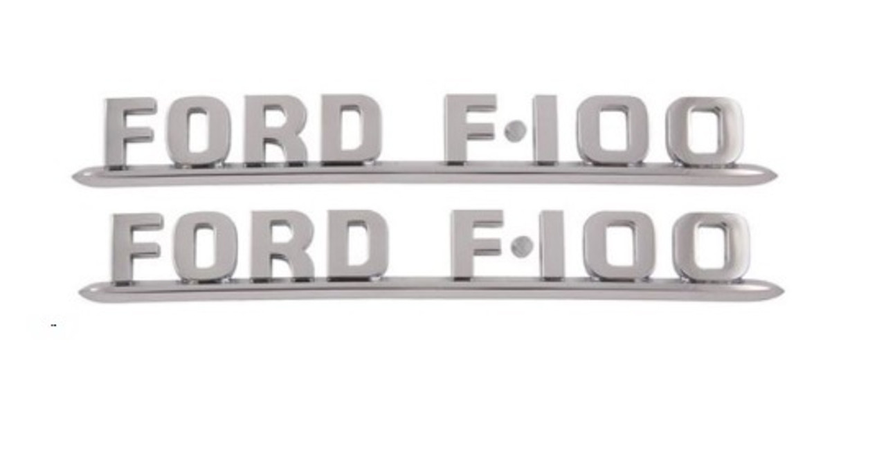 1953-54 Ford Truck "FORD F100" Hood Side Emblems, pr.