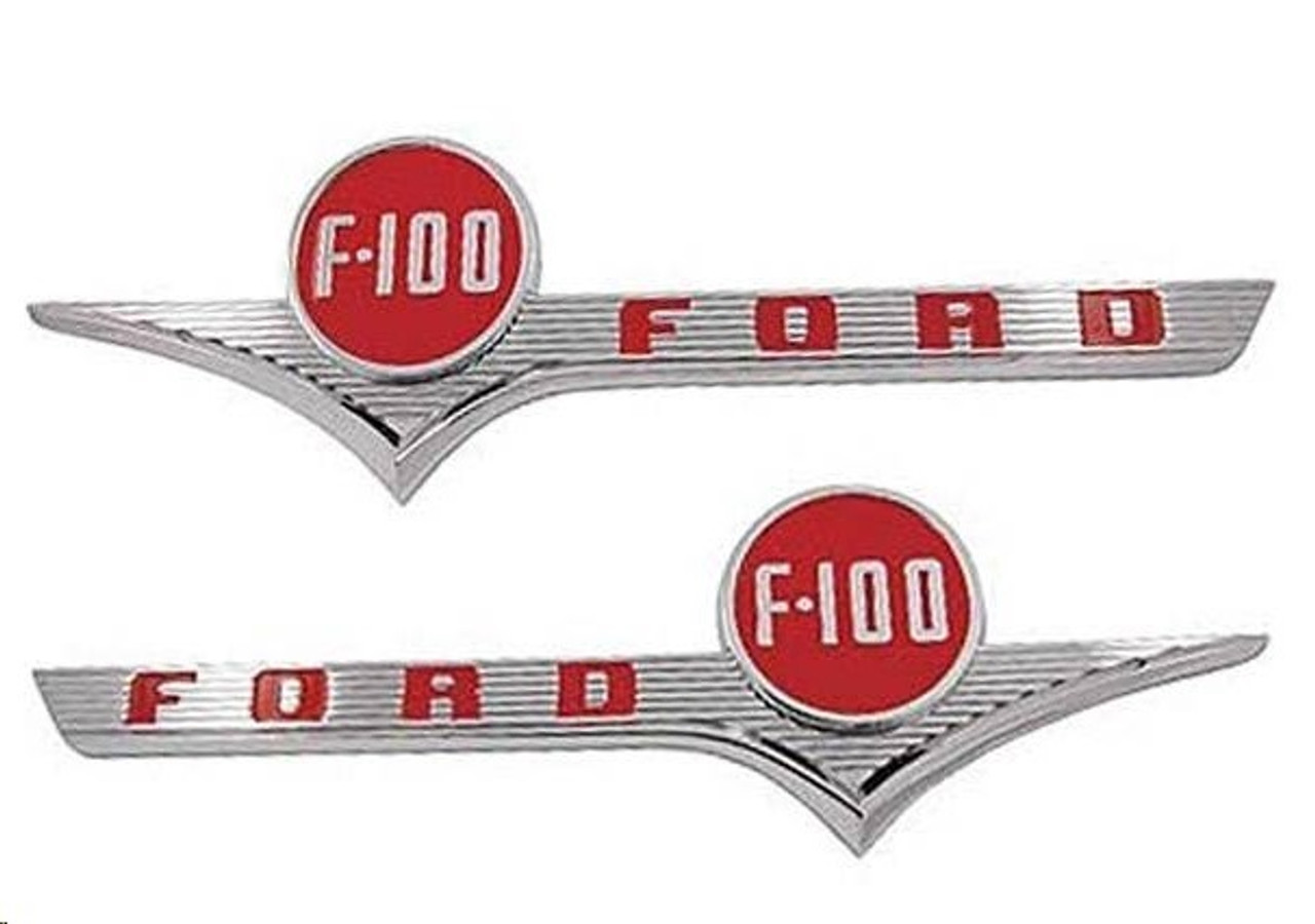 1956 Ford Truck Hood Side Emblems "FORD F100" pr.