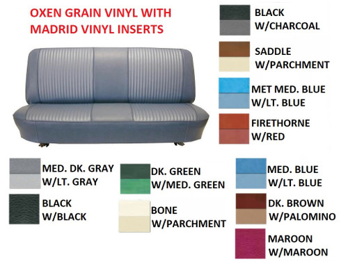 1967-72 Ford Vinyl w/ Vinyl Insert Front Bench Seat Cover