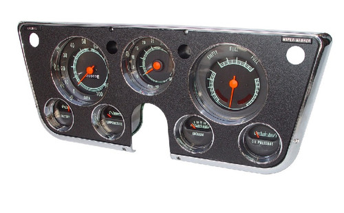 1969-72 Chevy Truck Dash Instrument Panel 8000 RPM Tach & Vacuum Gauge w/ Black & Chrome