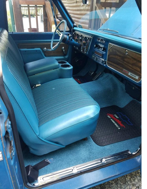 1969 - 1972 Chevy Truck | Blue Houndstooth Bench Seat Cover