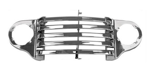 1948-50 Ford Truck All Chrome Grille Panel w/o Grille Bar & Crank Hole, w/ Parklamp Bezel, ea.