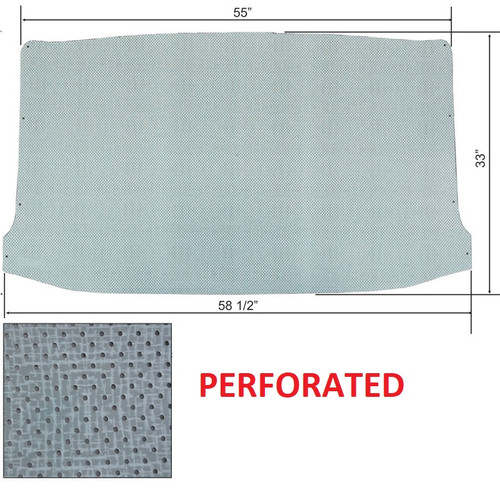 1961-63 Ford Unibody Truck Headliner, Perforated, Gray, w/ Wrap Around Rear Glass, ea.