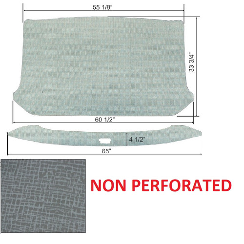 1961-63 Ford Unibody Truck Headliner, Non Perforated, Gray, w/o Wrap Around Back Glass, ea.