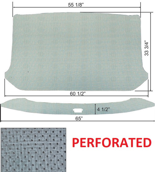 1961-63 Ford Unibody Truck Headliner, Perforated, gray, w/o Wrap Around Rear Glass, ea.