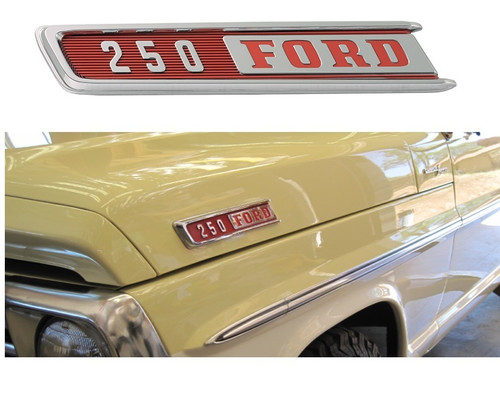 1967 Ford Truck F250 Hood Side Emblems, pr.