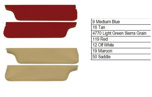 1967-69 Ford Truck Padded Sunvisor Pads, pr. (Special Order Color)