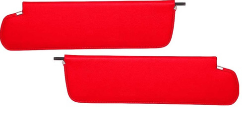 1967-72 Chevy/GMC Truck Red Sunvisor Pads w/ Rod, pr.