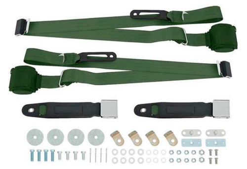 1967-72 Chevy Truck, Suburban Retractable 3 Point Seat Belts - Green